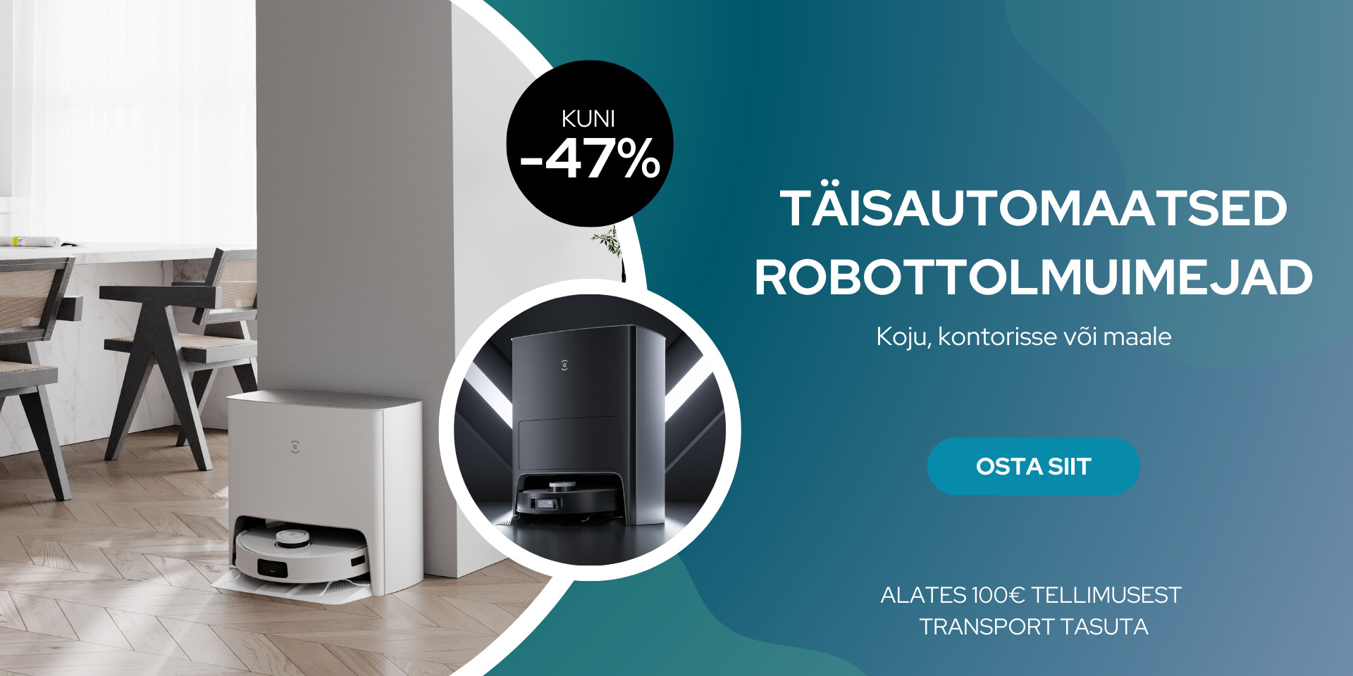 Täisautomaatsed robottolmuimejad - HERO BANNER