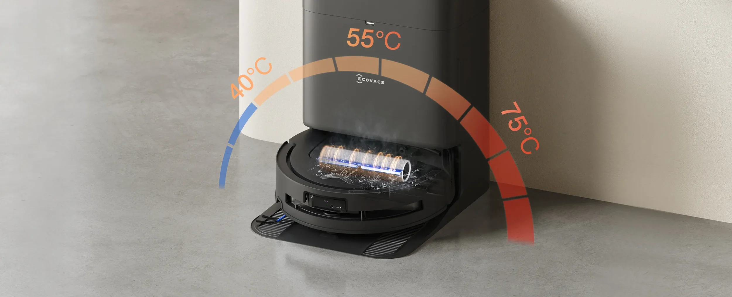 Ecovacs DEEBOT T80 OMNI - Must Automaatne mopipesu ja kuivatamine