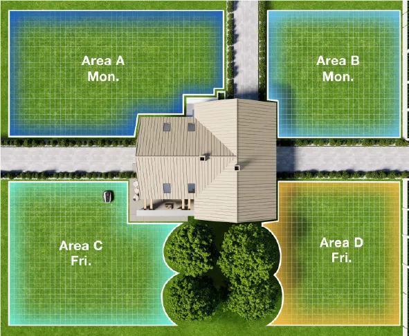 Ajastatud niitmine ja mitme ala haldamine