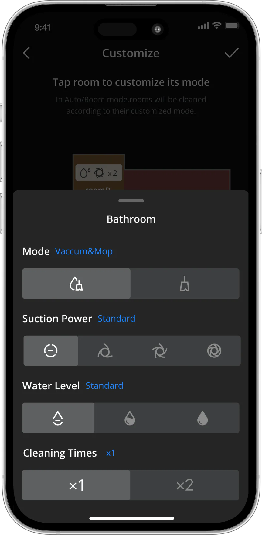Kohandatav puhastus ühe puudutusega